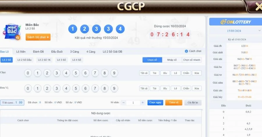 giao diện xổ số tdtc88